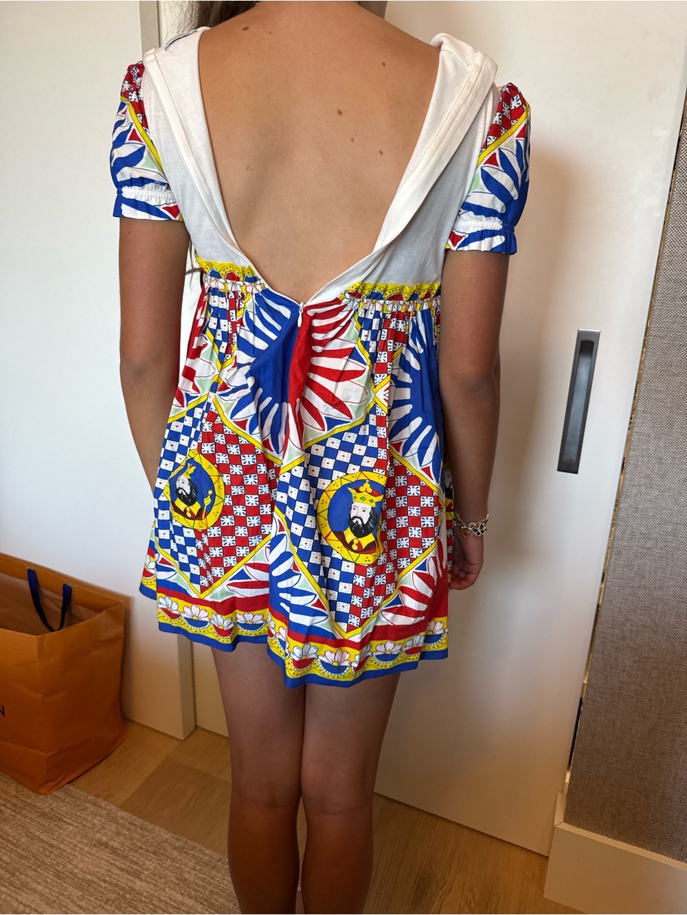Dolce & Gabbana kids carretto-print poplin dress - Picture 4 of 6